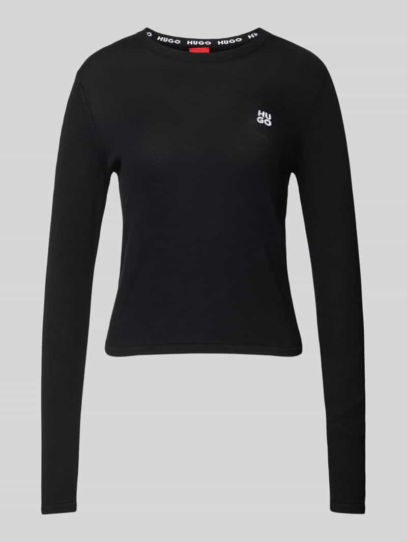 HUGO Gebreide pullover met labelstitching model 'Scallia'