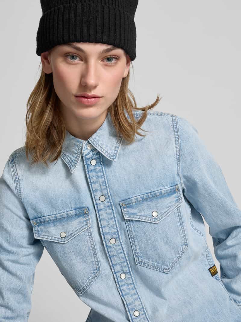 G-Star Raw Slim fit jeansblouse met paspelzakken op de borst model 'Western shirt'