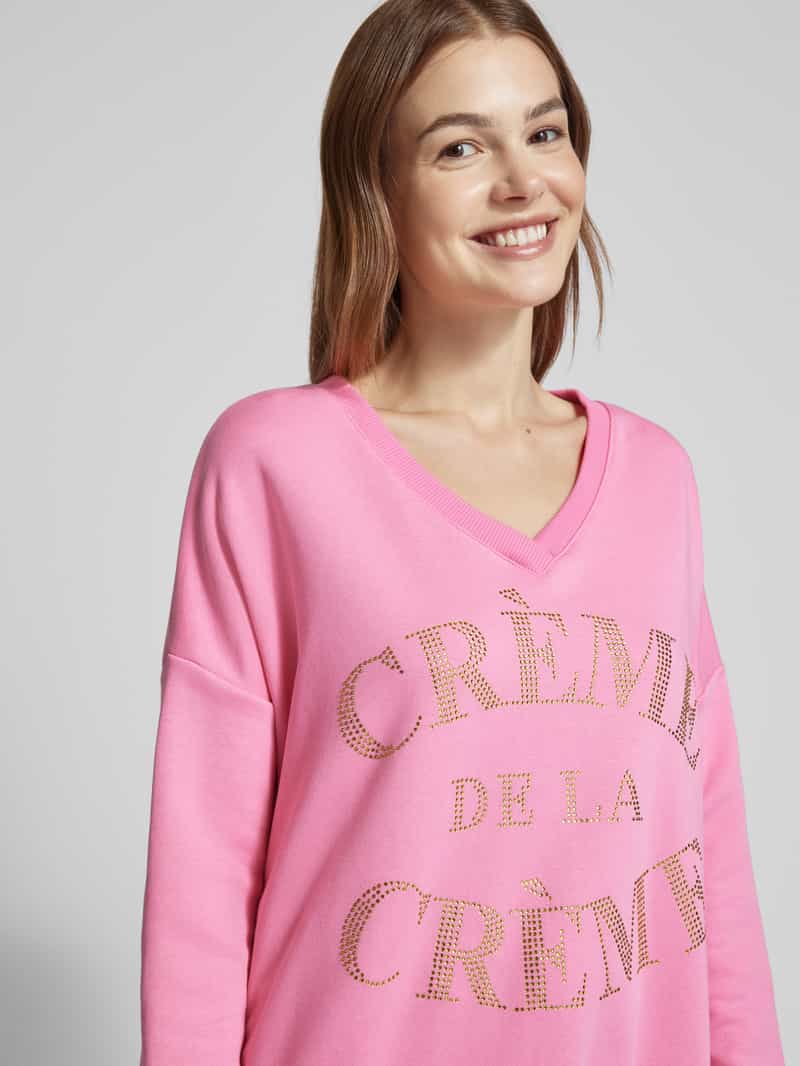 miss goodlife Sweatshirt met strass-steentjes model 'Creme de la Creme'