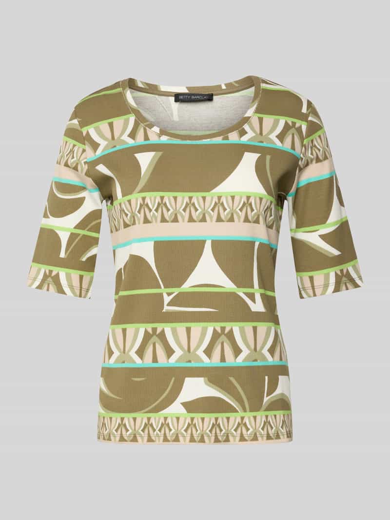 Betty Barclay T-shirt met geribde ronde hals
