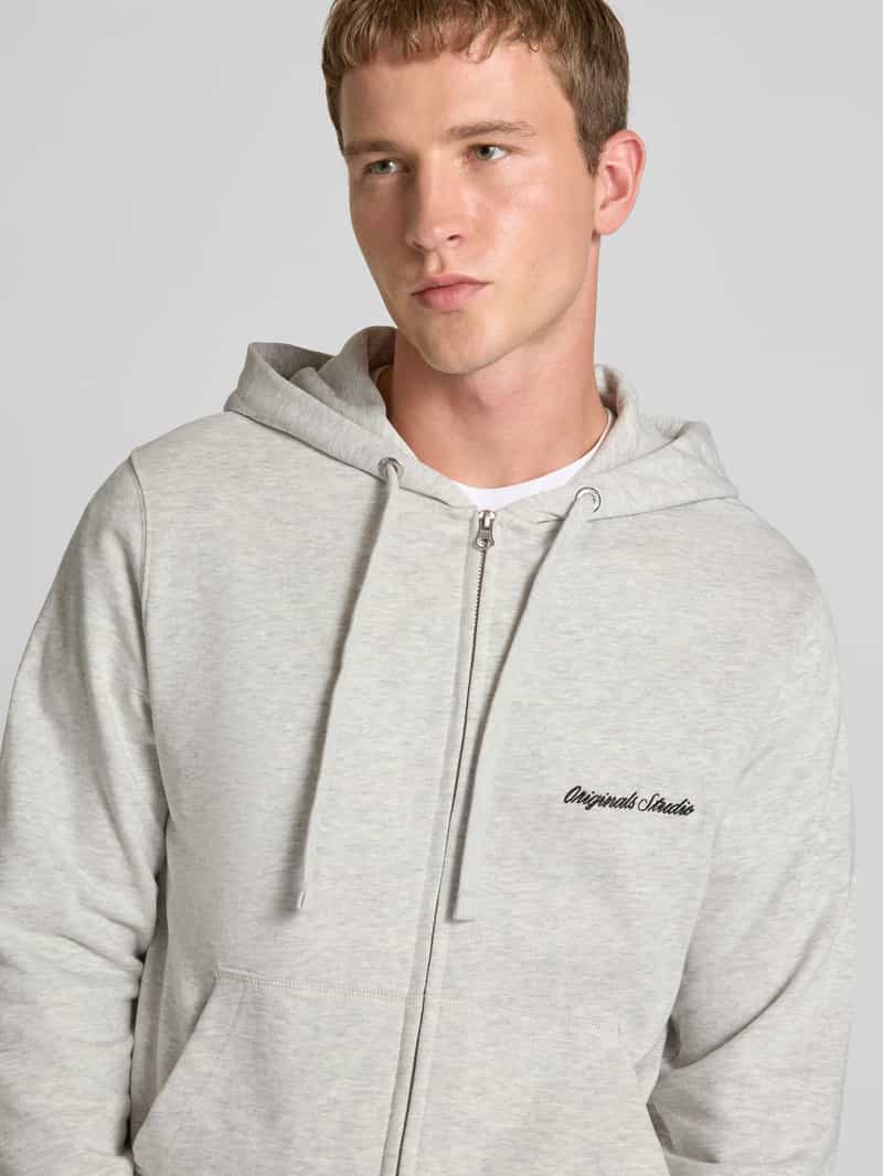 jack & jones Sweatjack met kangoeroezak en ritssluiting