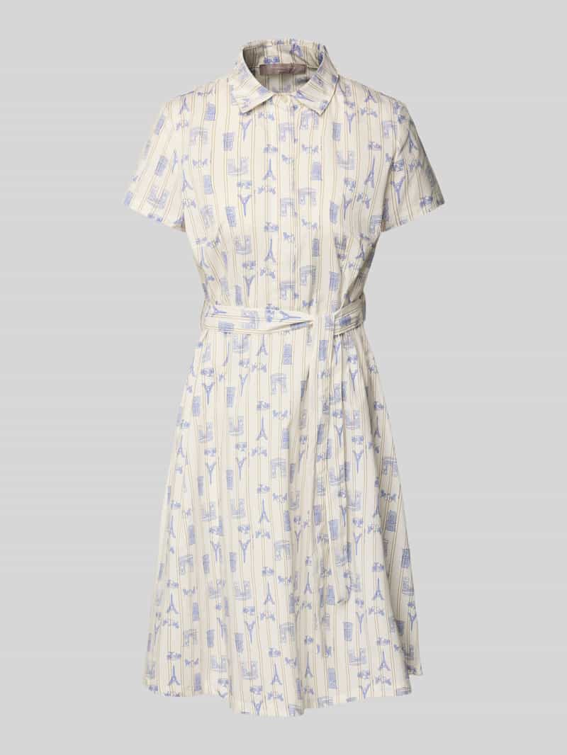 Christian Berg Woman Selection Knielange jurk met strikceintuur