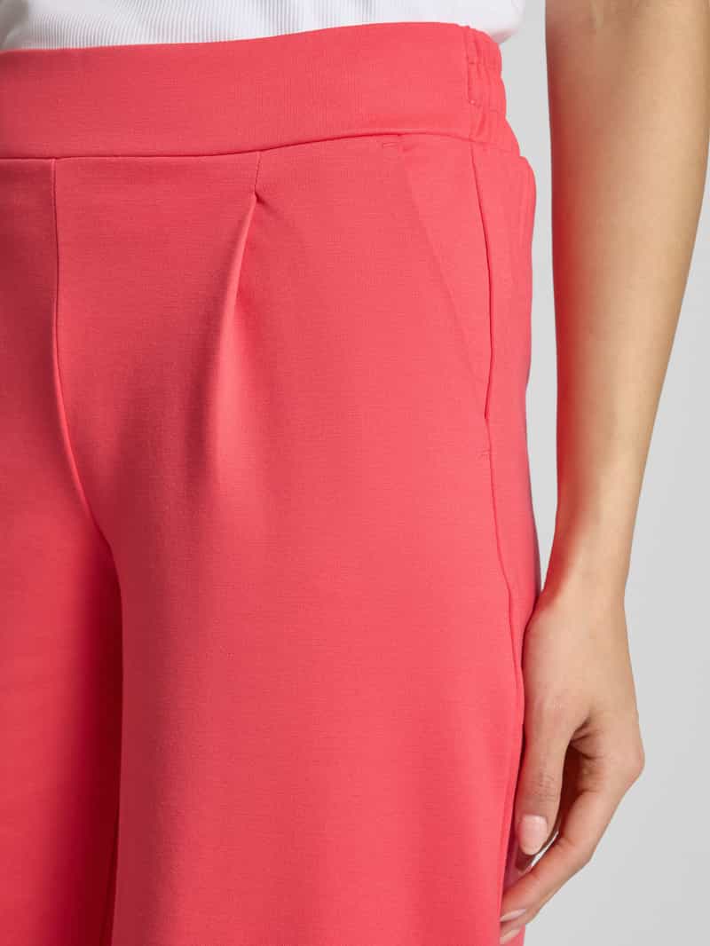 Ichi Wide leg stoffen broek met bandplooien model 'KATE Long'