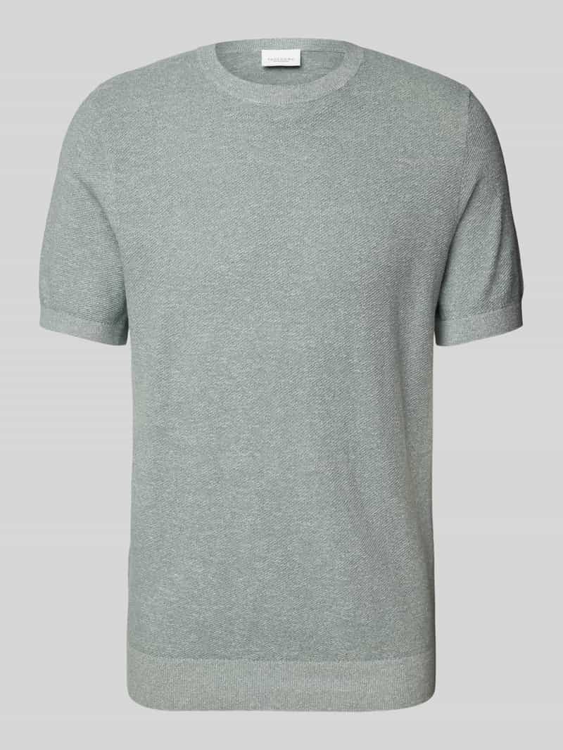 Profuomo T-shirt met ribboorden
