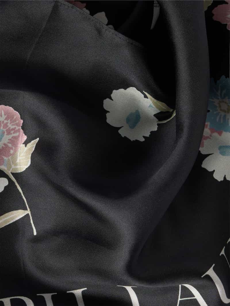 Lauren Ralph Lauren Sjaal van zijde met logoprint en franjes