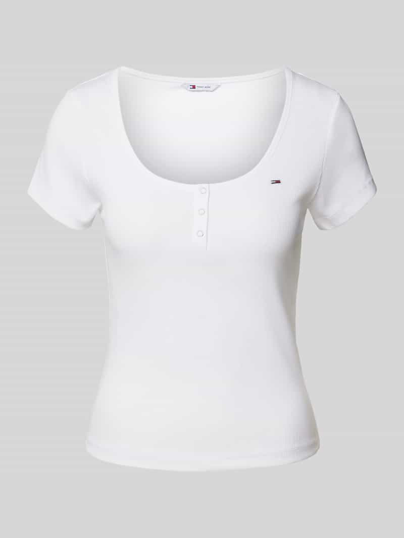Tommy Jeans Slim fit T-shirt met ronde hals model 'HENLEY'