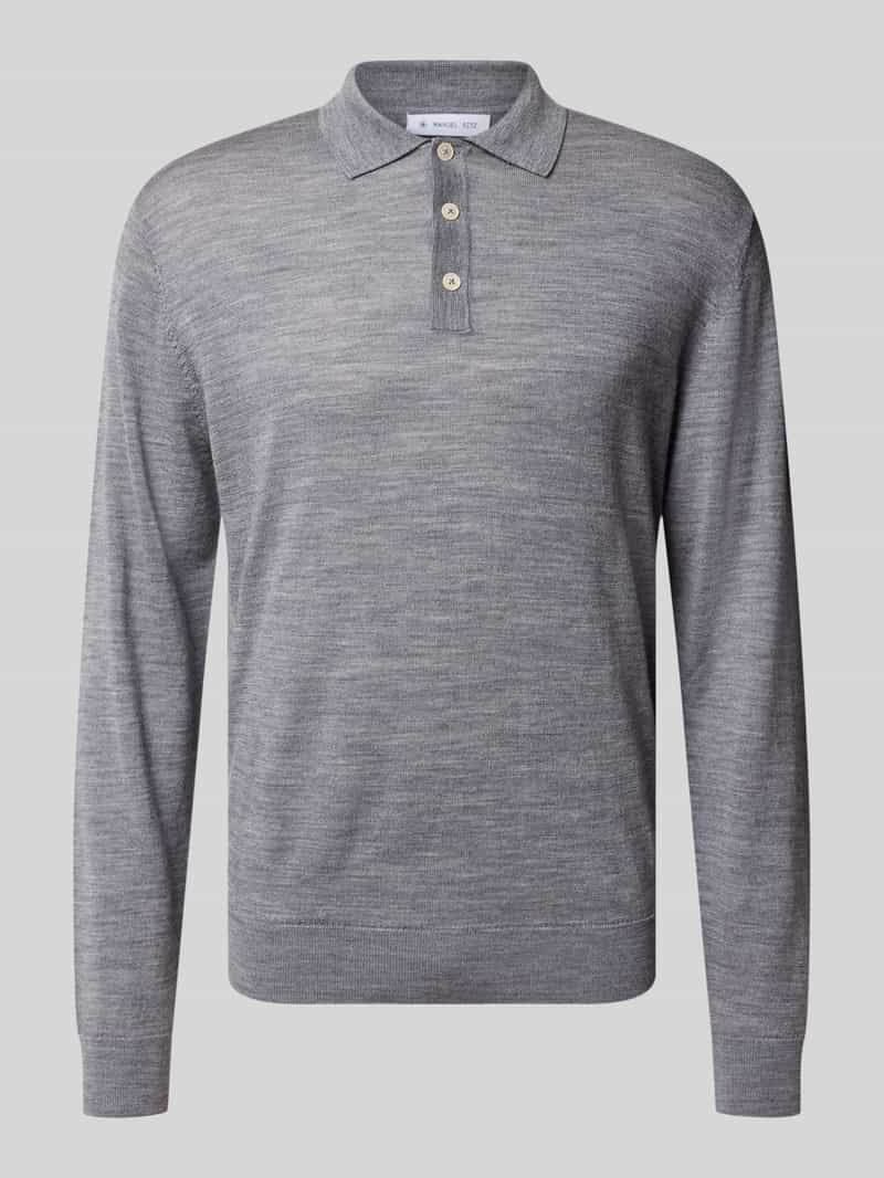 Manuel Ritz Regular fit poloshirt van scheerwol