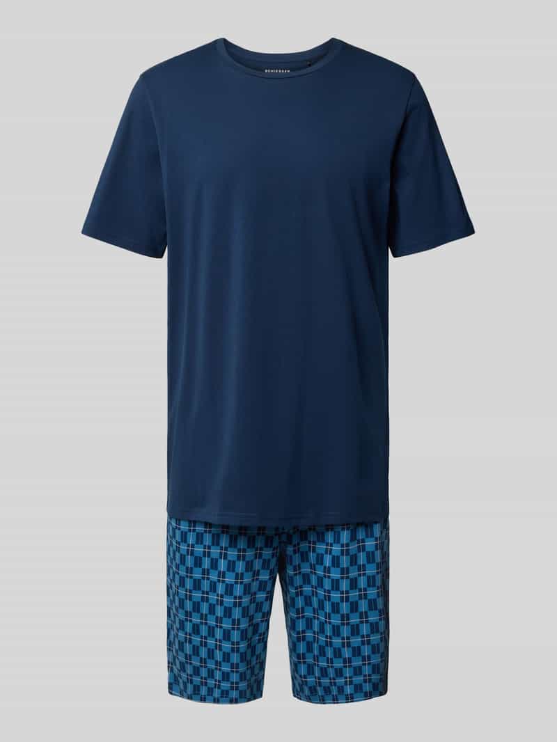 Schiesser Pyjama met geribde ronde hals