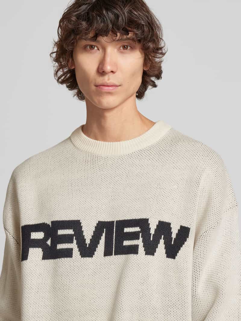 REVIEW Gebreide pullover met labelstitching