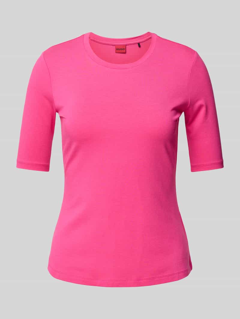 HUGO T-shirt met geribde ronde hals model 'Darnelia'