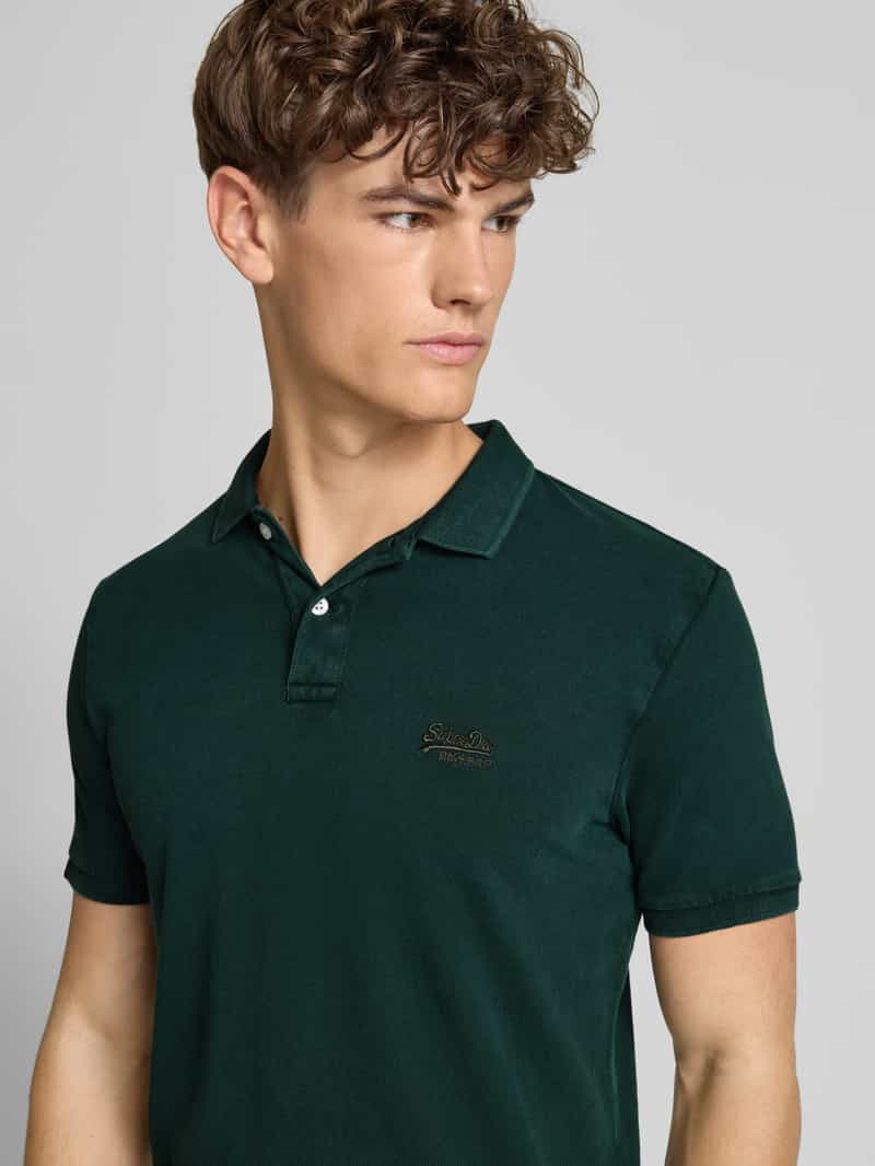 Superdry Regular fit poloshirt met labelstitching