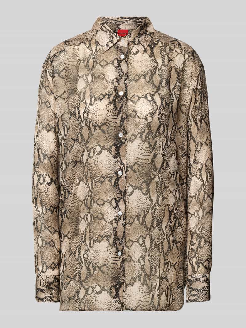 HUGO Relaxed fit blouse met platte kraag