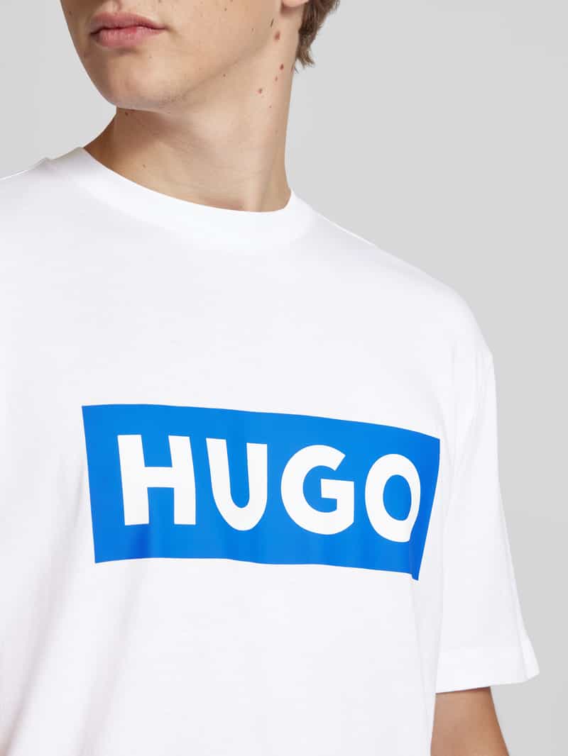 Hugo Blue T-shirt met logoprint model 'Nico'