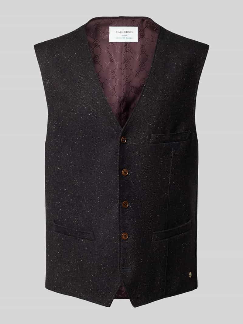 Carl gross Bodywarmer van wolmix met v-hals model 'Wilson'