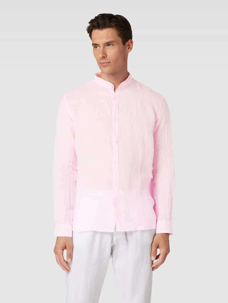 Vrijetijdsoverhemd van linnen met opstaande kraag Zeybra