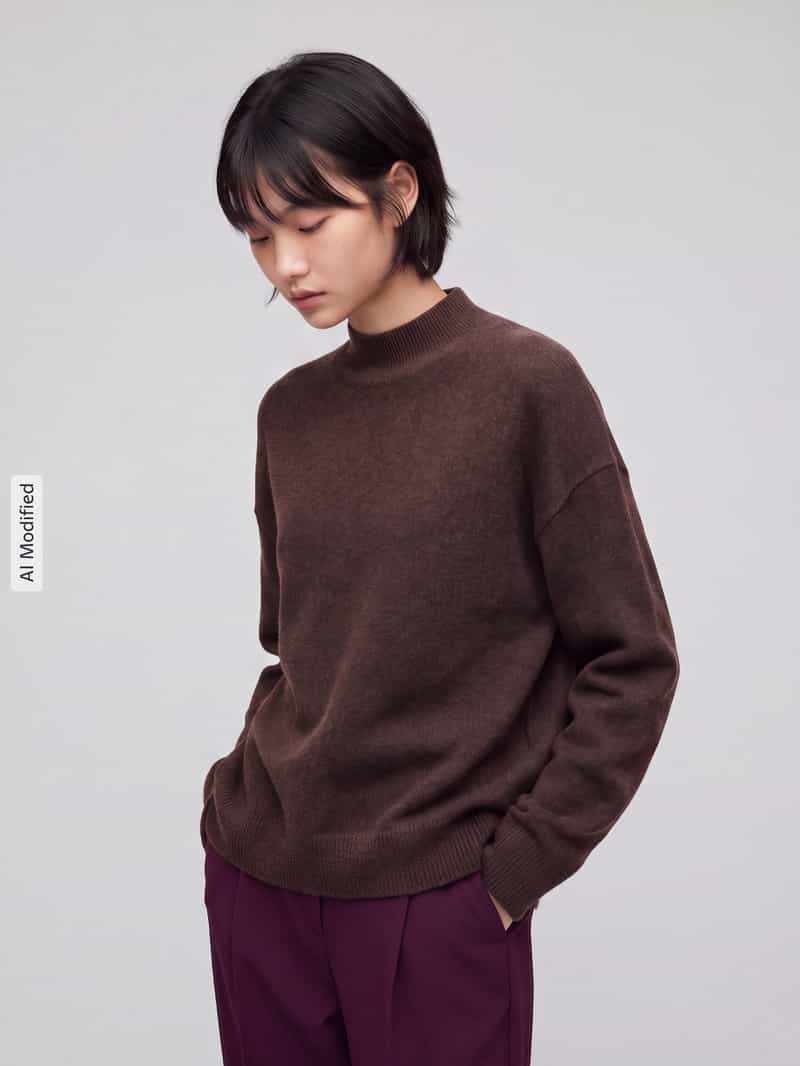 Marc O'Polo DENIM Regular fit col-pullover van scheerwolmix