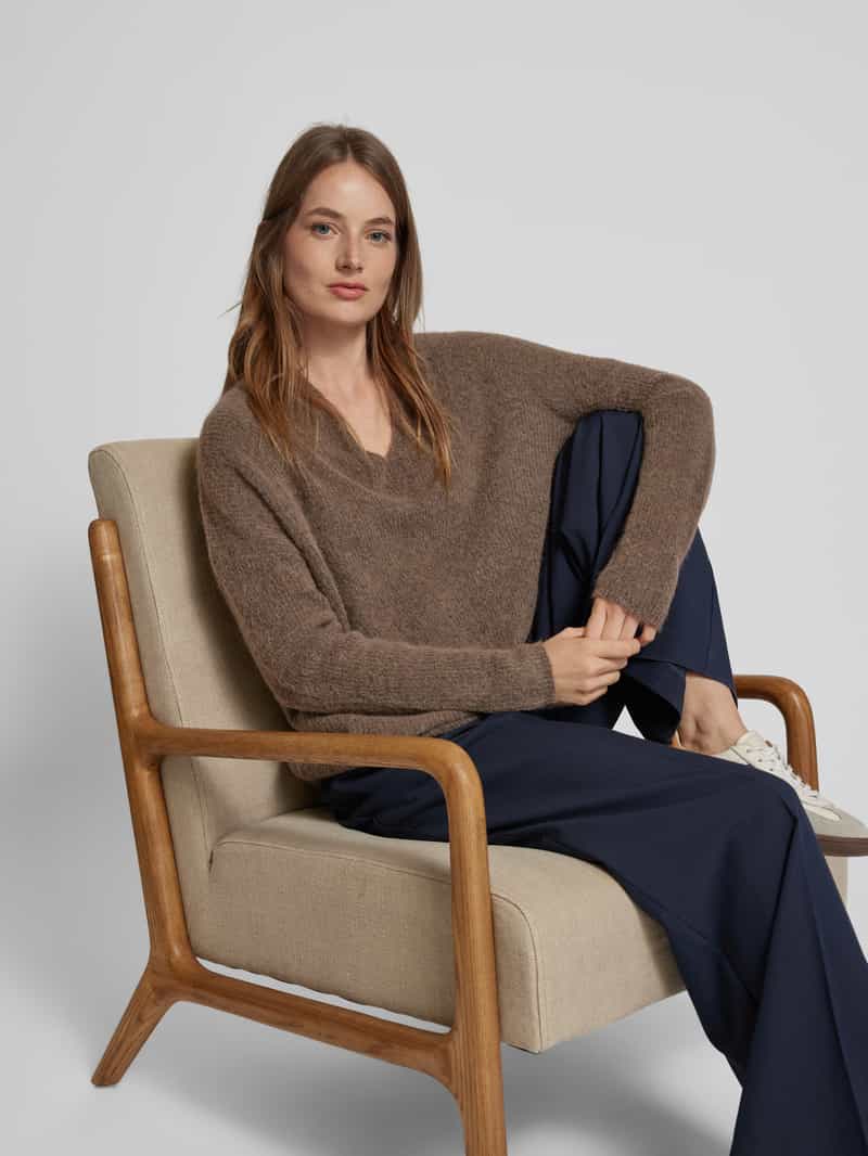 MOS MOSH Oversized gebreide pullover met labelapplicatie model 'THORA'