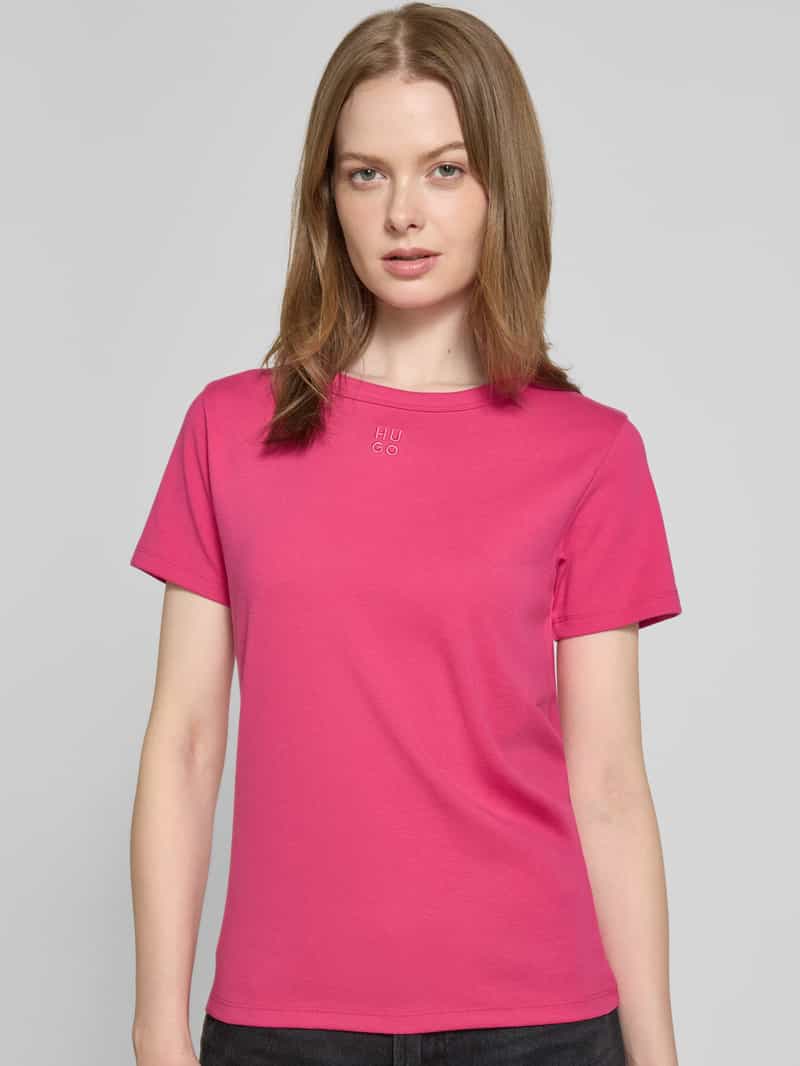 HUGO T-shirt met labelstitching model 'Deloris'