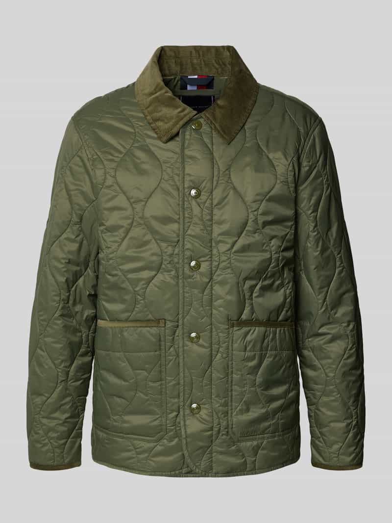 Tommy Hilfiger Regular fit gewatteerd jack met corduroy kraag