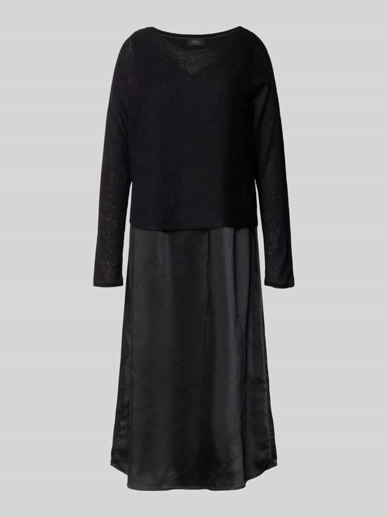 s.Oliver BLACK LABEL Soepele vrijetijdsjurk met een korte pullover met wol