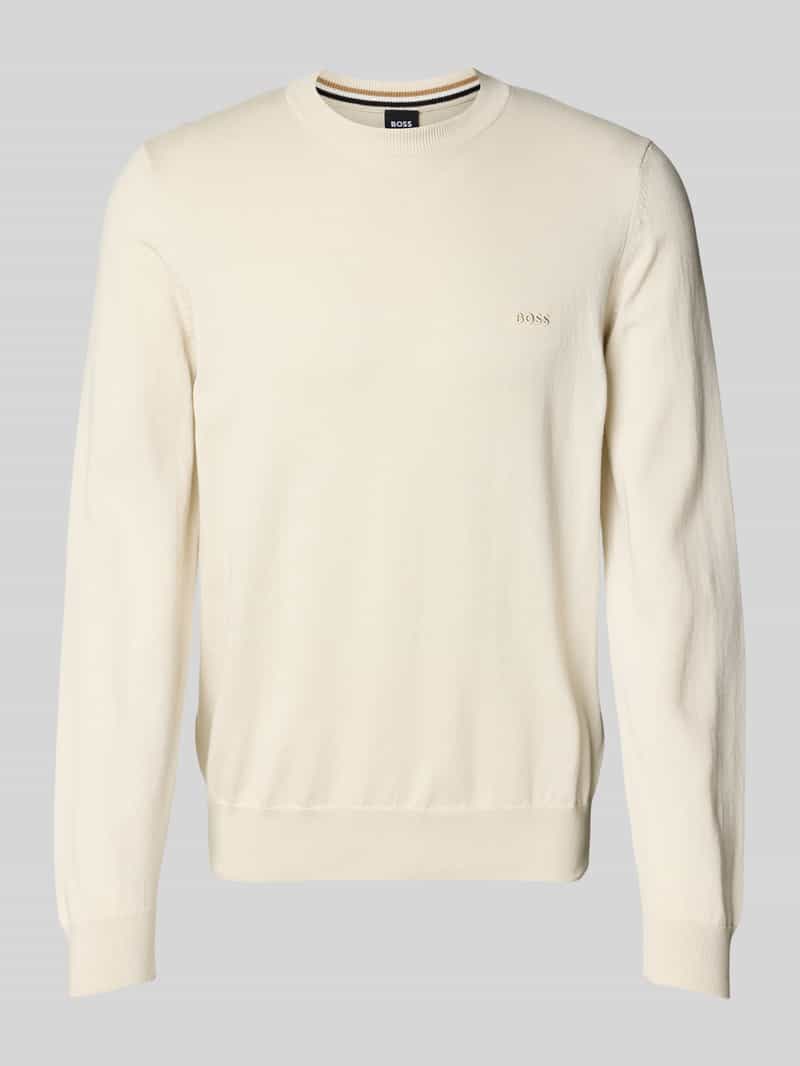 Boss Gebreide pullover met labelstitching model 'Pacas'