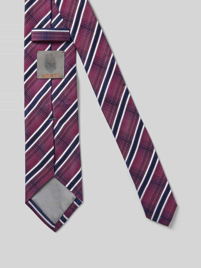Monti Zijden stropdas met all-over print (7 cm)