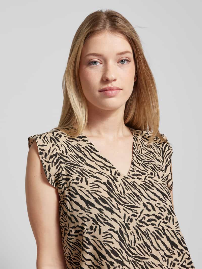Pieces Blouse van viscose met V-hals model 'NYA'