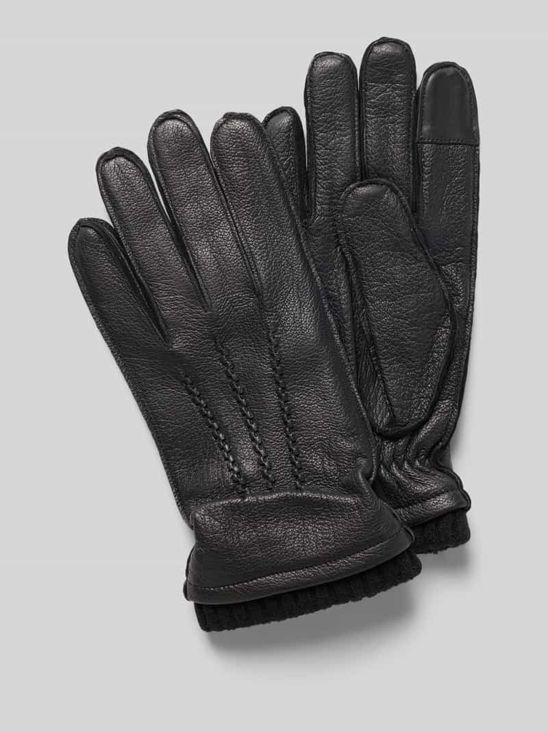 Leren handschoenen met ribboordjes