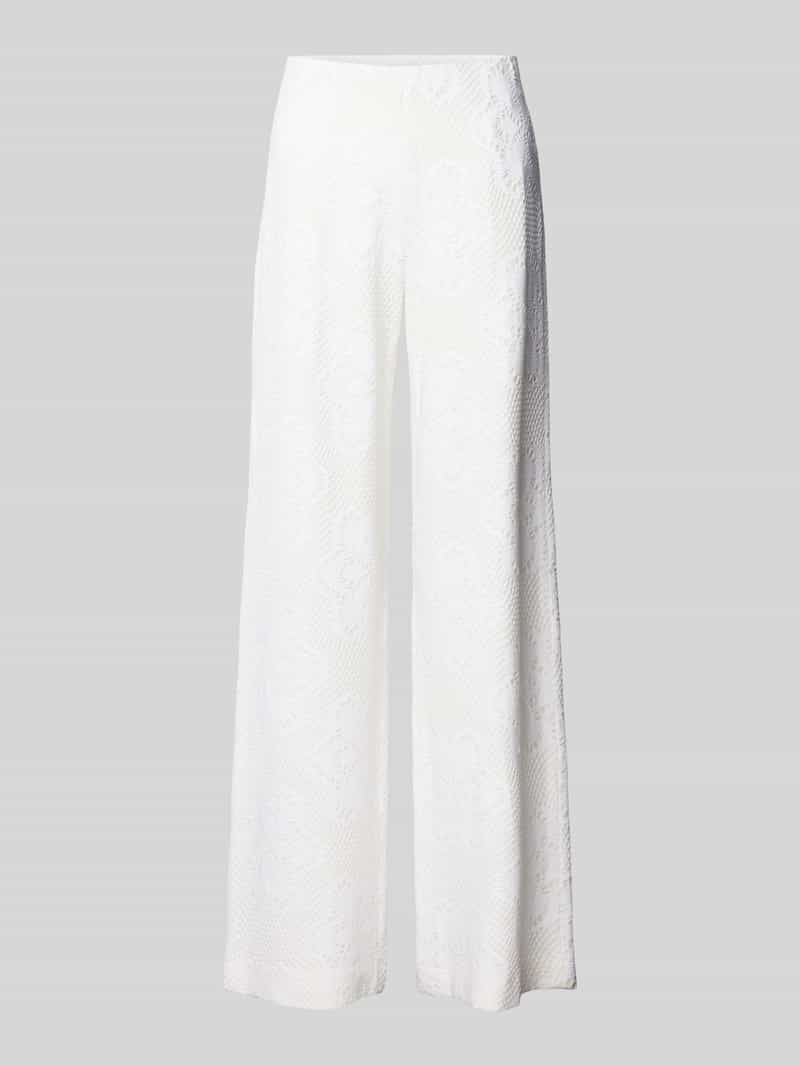 RAFFAELLO ROSSI Wide leg stoffen broek met gehaakt kant, model 'ELAINE'