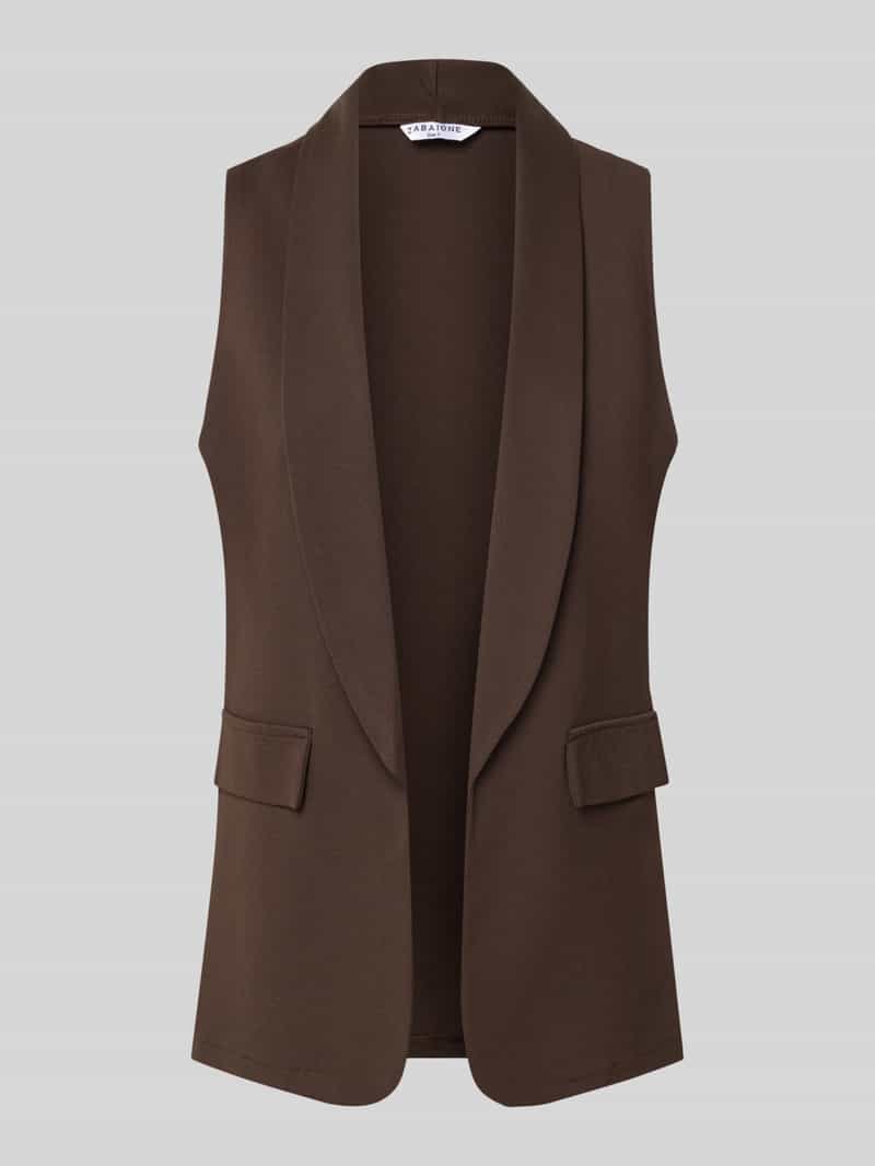 ZABAIONE Bodywarmer van viscosemix met sjaalkraag model 'Am44br'