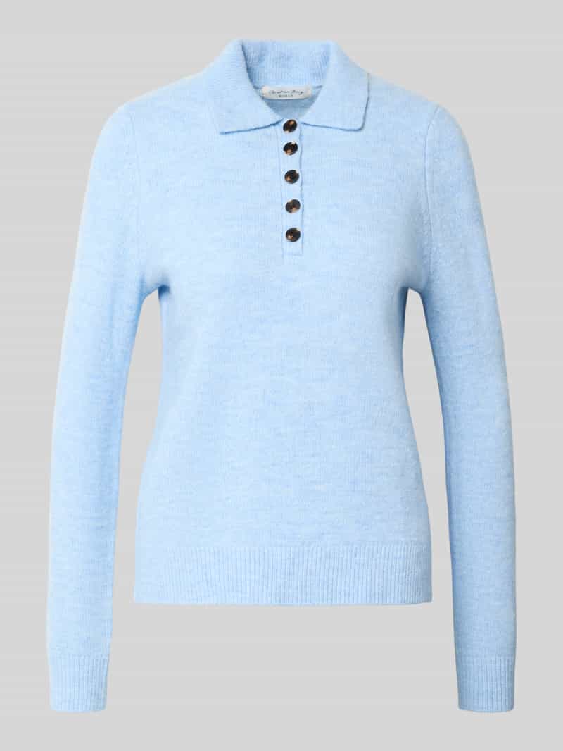 Christian Berg Woman Gebreide pullover met polokraag en knoopsluiting
