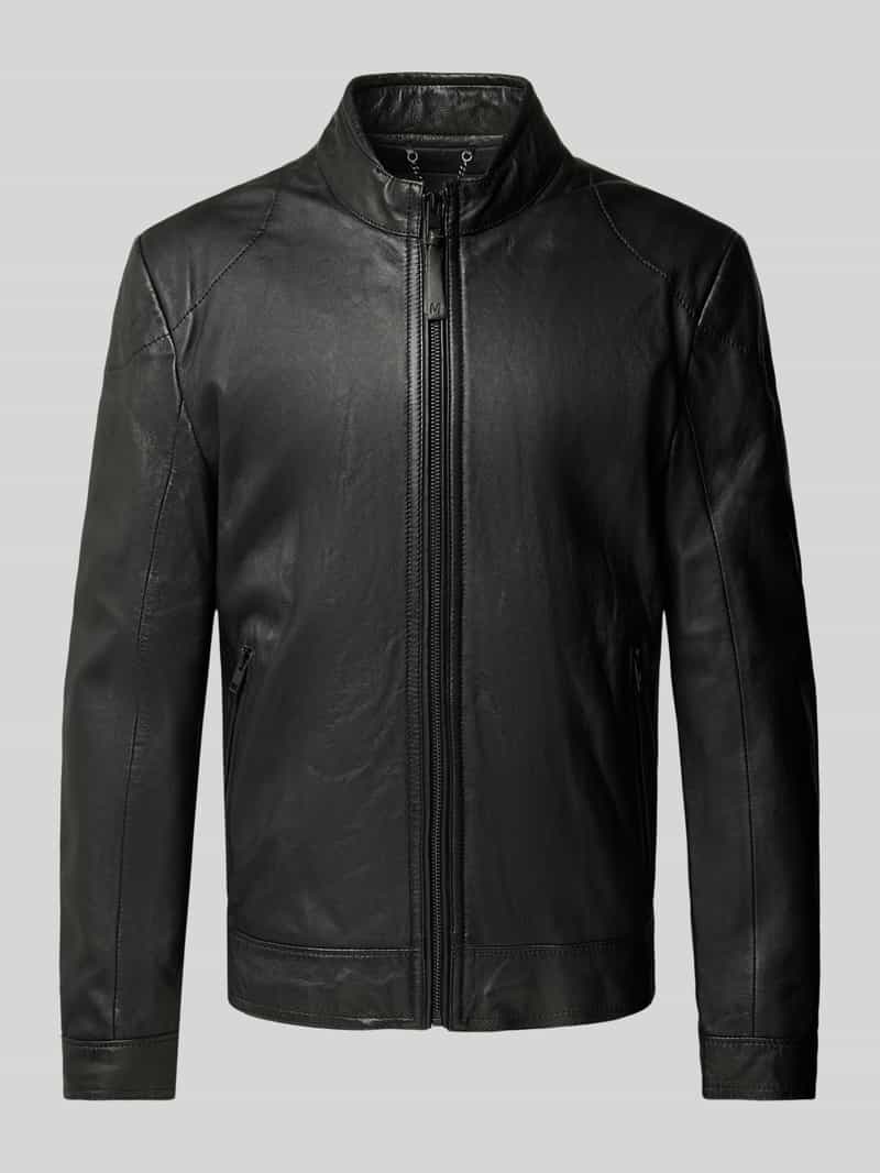 gipsy Regular fit leren jack met opstaande kraag model 'Taavi'