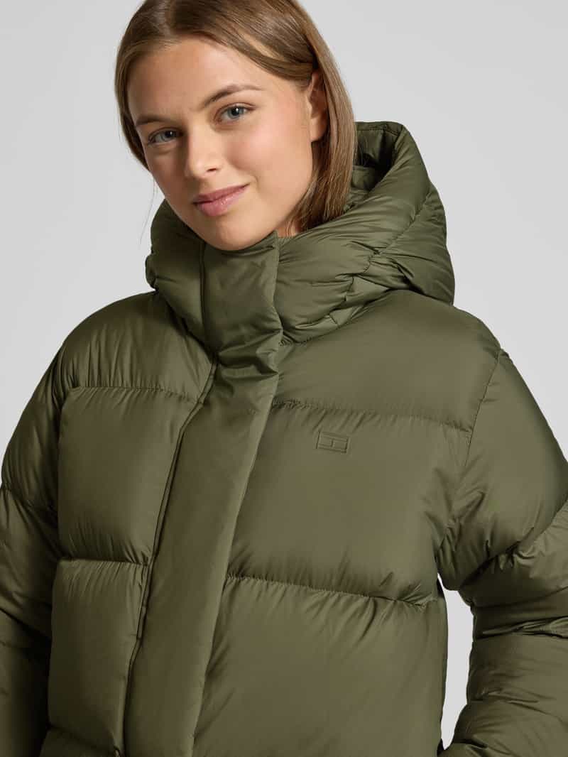 Tommy Hilfiger Regular fit lange donsjas met capuchon