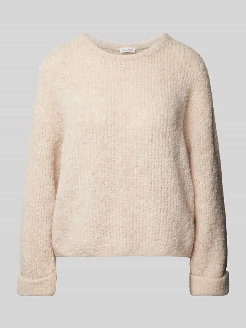 American vintage Gebreide pullover van linnenmix met ronde hals