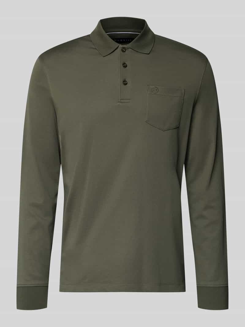 Bugatti regular fit poloshirt van katoenmix met borstzak