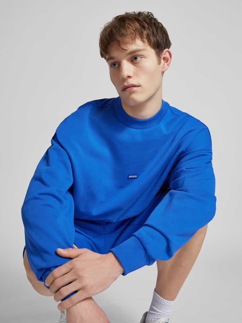 Hugo Blue Sweatshirt met opstaande kraag