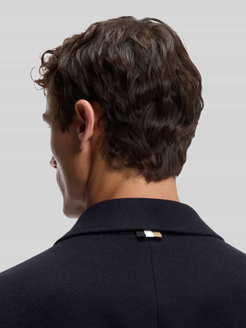 Boss Slim fit lange wollen jas met reverskraag model 'HYDE'