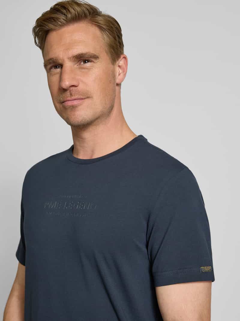 PME Legend T-shirt met labelprint en ronde hals