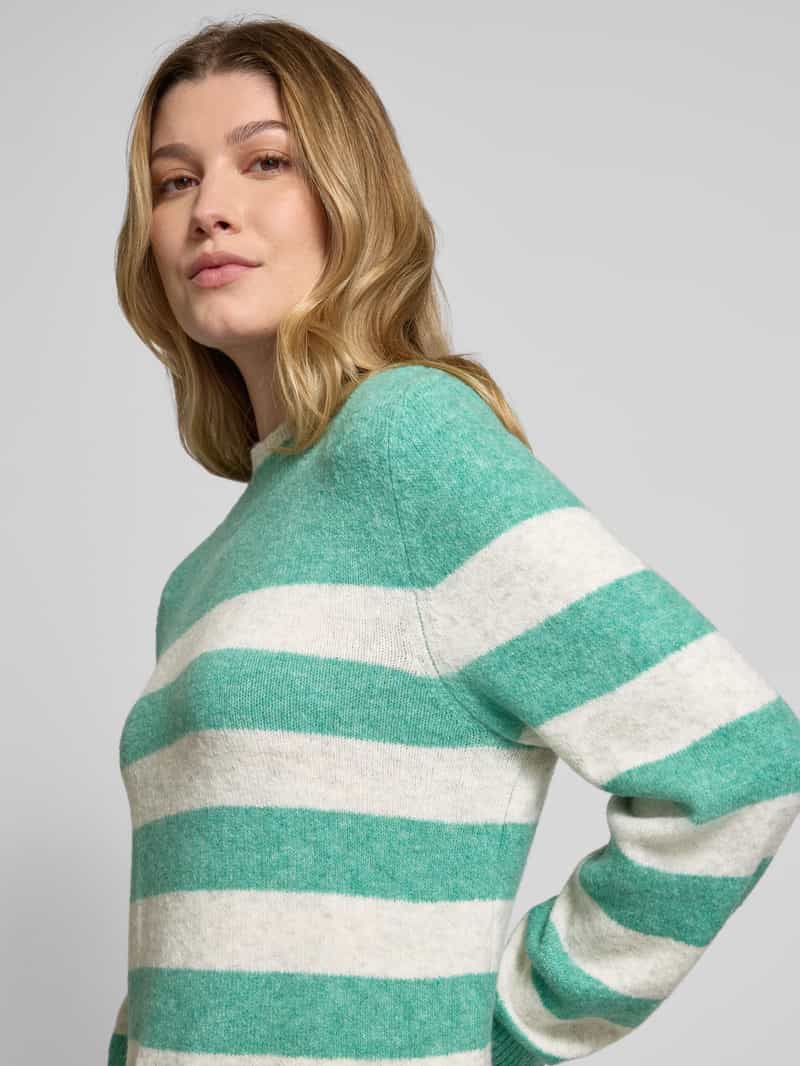 Tom Tailor Denim Regular fit gebreide pullover met ronde hals en streepmotief