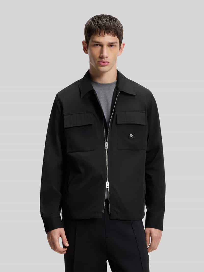 HUGO oversized fit hemjack met labeldetail model 'Elack'
