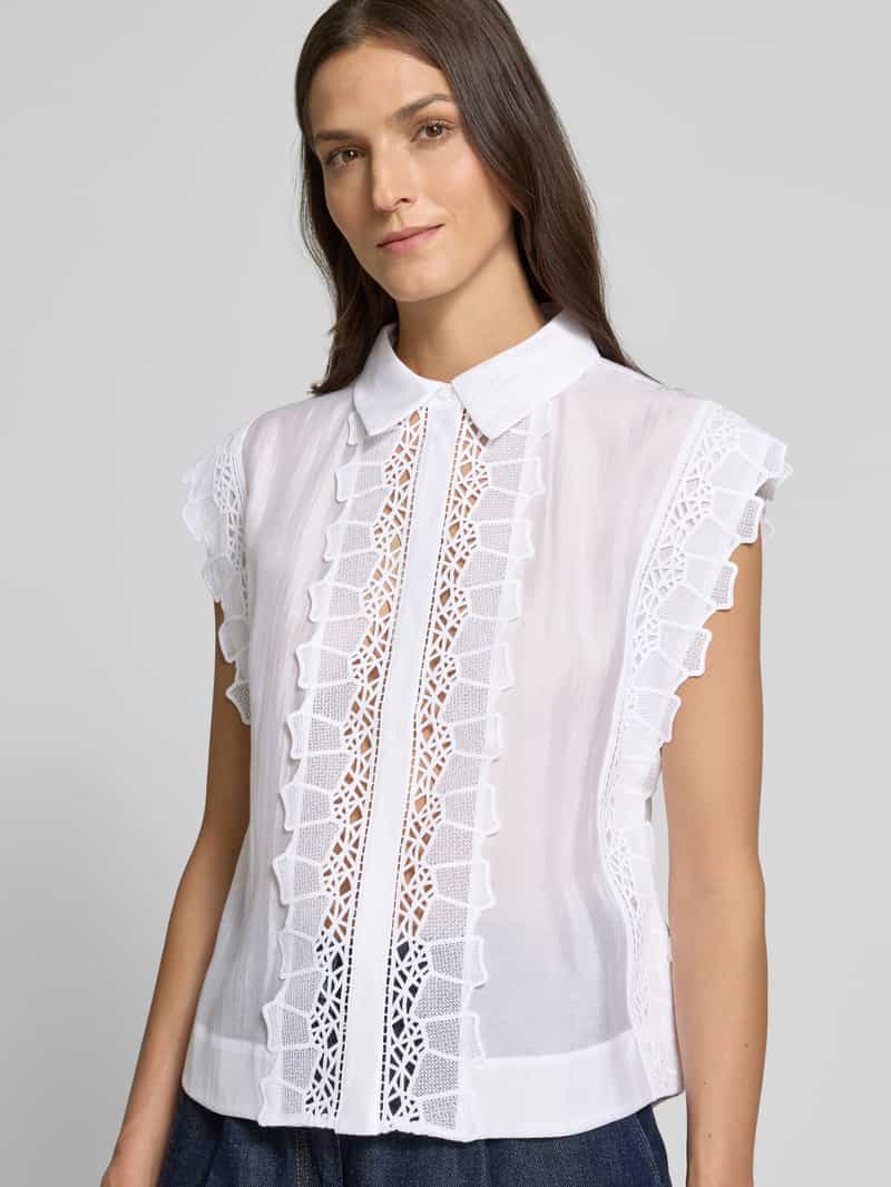 Copenhagen Muse Blousetop met kant en blinde knoopsluiting