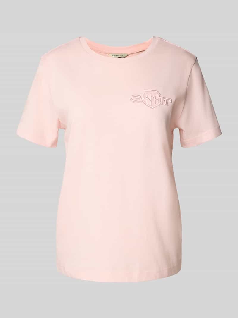 Gant Regular fit T-shirt van puur katoen met logopatch