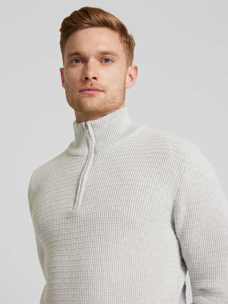 Selected Homme Gebreide pullover met opstaande kraag model 'THEO'