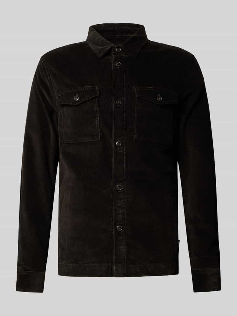 Barbour Regular fit ribcordoverhemd van katoenmix