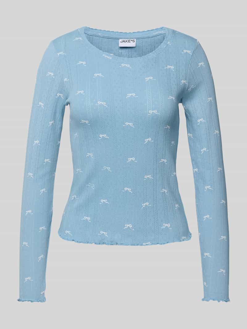 Jake*s Casual Pyjamabovendeel met ajourpatroon