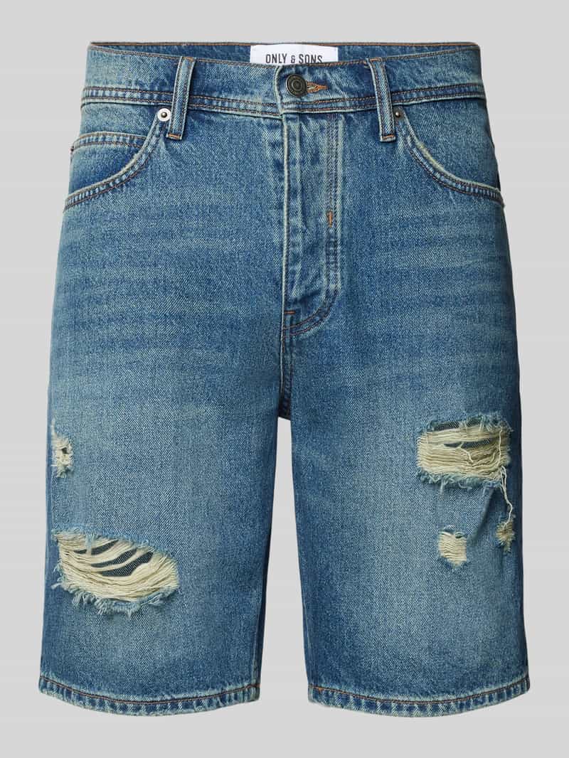 Only & Sons Korte regular fit jeans in destroyed-look, model 'EDGE'