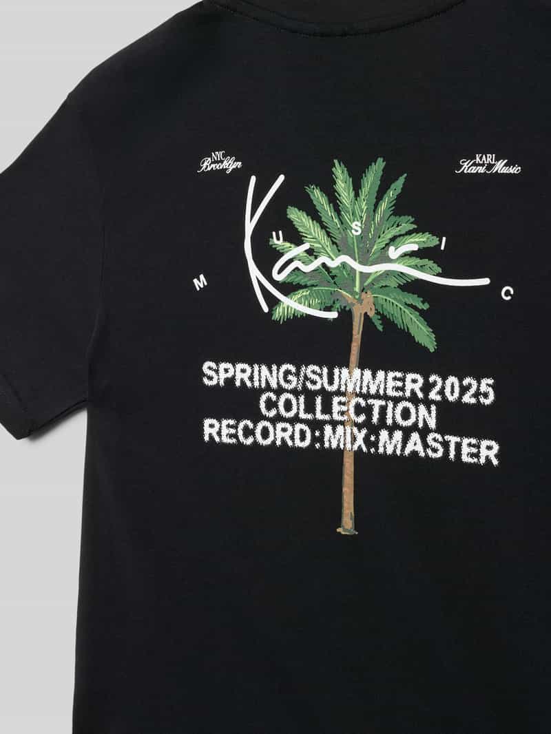 Karl Kani T-shirt met labelstitching en motiefprint aan de achterkant