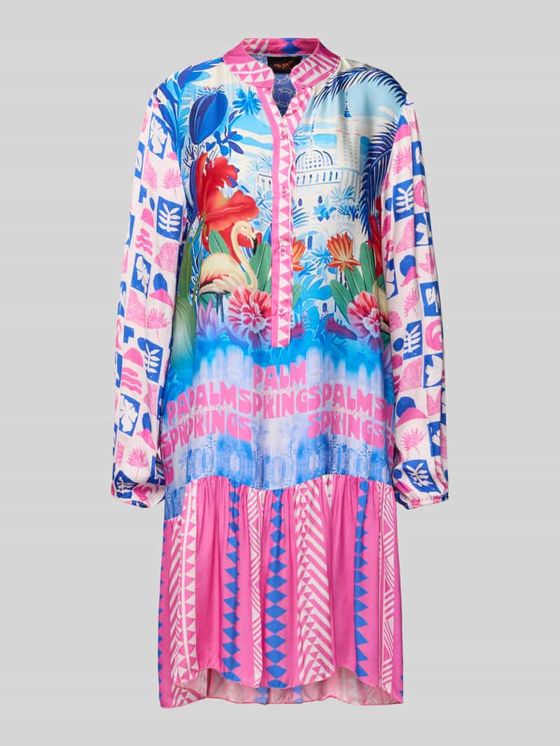 miss goodlife Knielange tuniekjurk van viscose met knoopsluiting