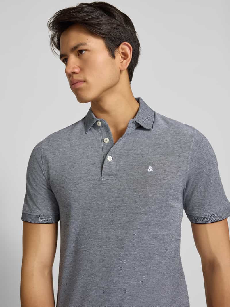 jack & jones Regular fit poloshirt met labelstitching model 'PAULOS'