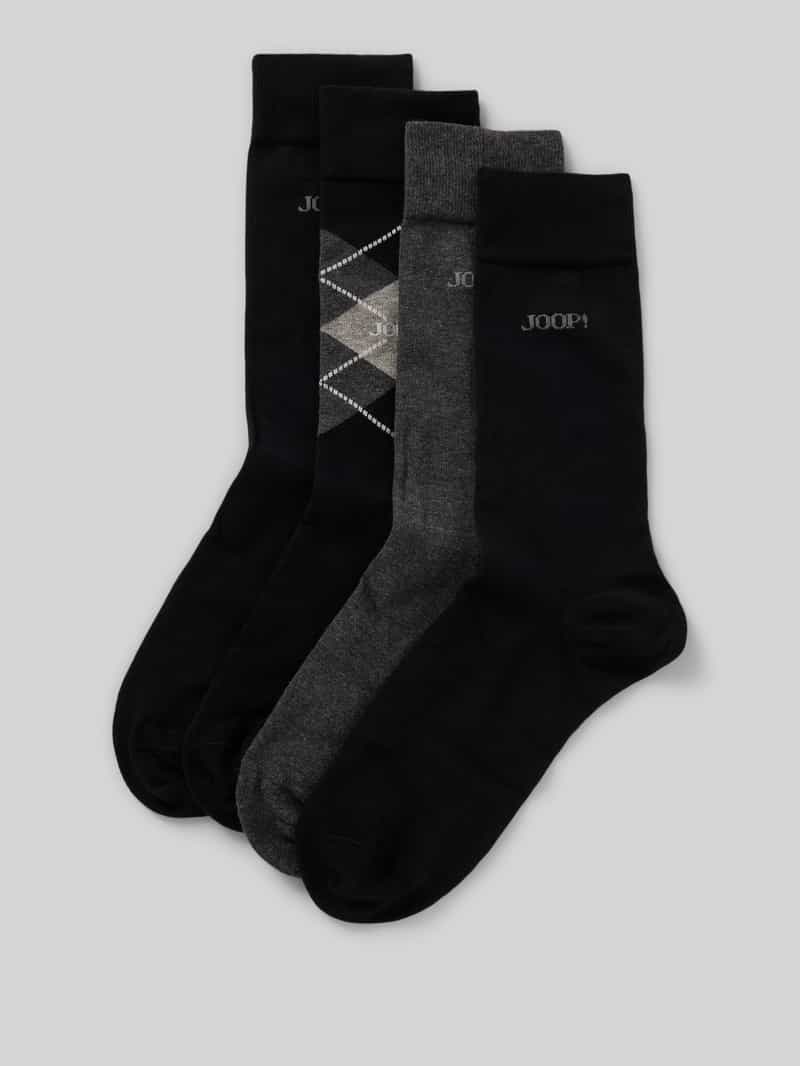 JOOP! Collection Regular fit sokken van wolmix in een set van 4 paar model 'Essentials'